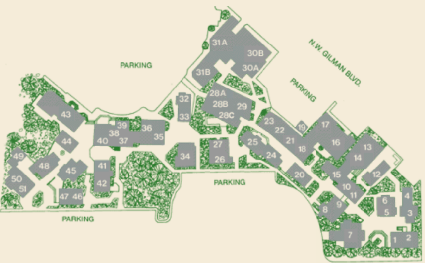 Floor plan from Gilman Village web site